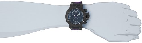 Invicta Men's 10190 Subaqua Noma III Chronograph Black Dial Black and Purple Silicone Watch: Invicta