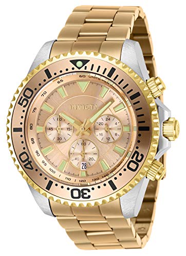 Invicta Men's Pro Diver Quartz Watch with Stainless Steel Strap, Rose Gold, 22 (Model: 27475