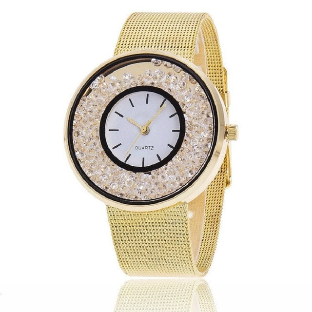 Dropship 2019 Famous Brand Gold Silver Casual Quartz Watch Women Mesh Stainless Steel Dress Women Watches Relogio Feminino Clock