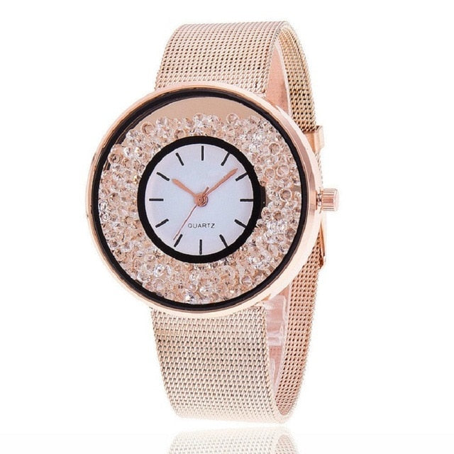Dropship 2019 Famous Brand Gold Silver Casual Quartz Watch Women Mesh Stainless Steel Dress Women Watches Relogio Feminino Clock