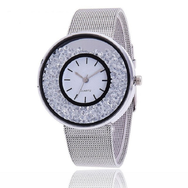 Dropship 2019 Famous Brand Gold Silver Casual Quartz Watch Women Mesh Stainless Steel Dress Women Watches Relogio Feminino Clock
