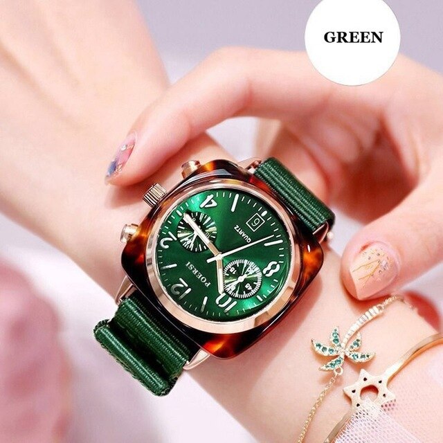 Square Women Watch Fashion Canvas Strap Rose Gold Waterproof Ladies Sport Wrist Watch For Montre Femme 2019 Relogio Feminino