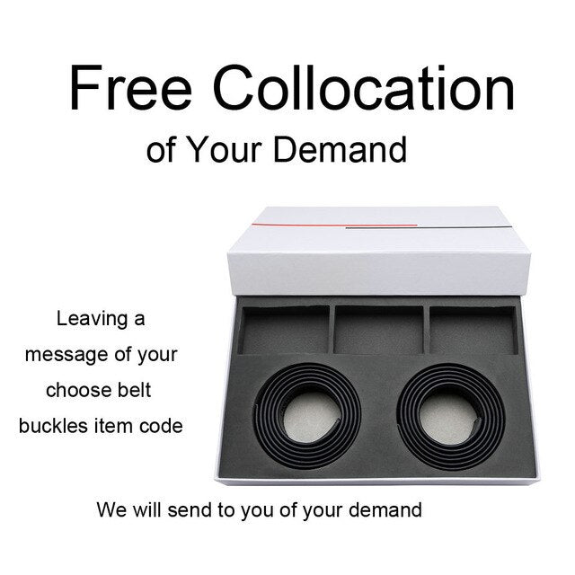 Gift Set Belt for Men Cowskin Genuine Leather Belt Black Alloy Automatic Slide Ratchet Buckles Waist Strap Adjustable Barry.Wang