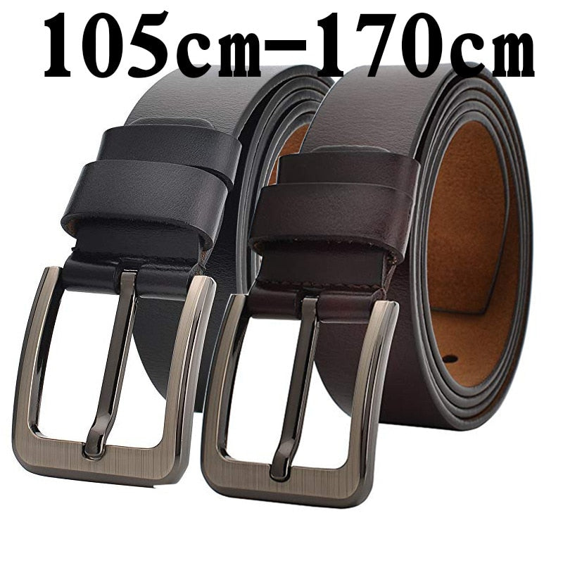 real genuine leather belt men 140 150 160 170cm large size luxury designer belts men cow cowskin leather high quality waist belt