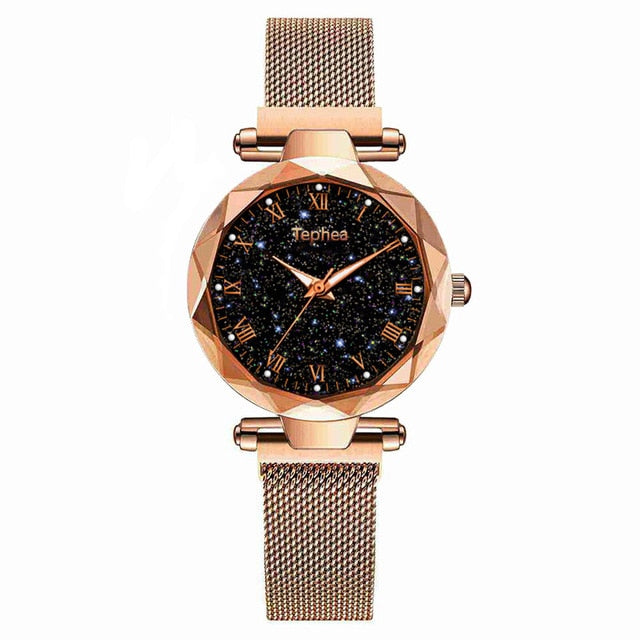 Starry Sky Ladies Dress Magnetic Watch Rose Gold Luxury Luminous Women Wrist Watches 2019 For Watch relogio feminino reloj mujer