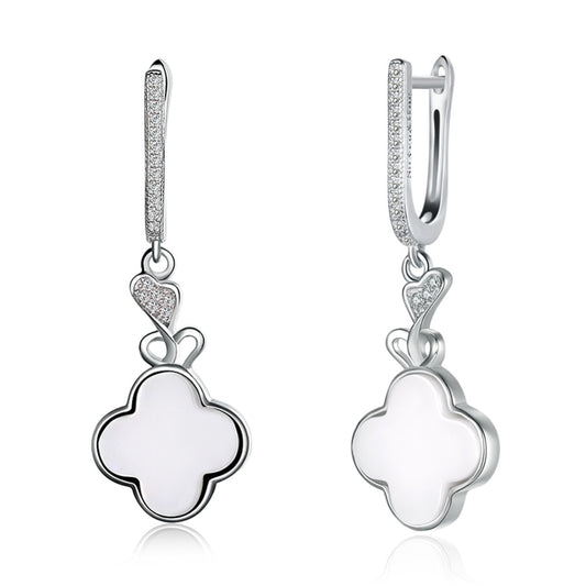 It is silver certificate!Pure 925 Sterling Silver earrings for women clovers arrings dangle earings jewelry brinco femme E013