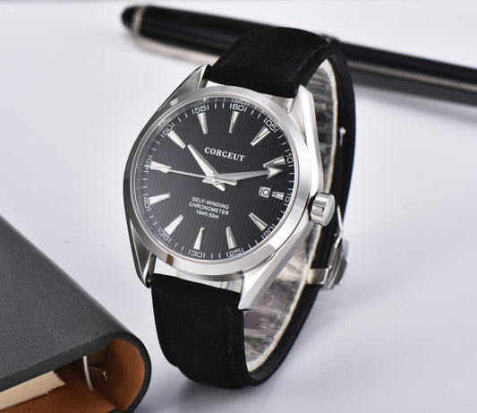 Fashion 41mm corgeut black dial sapphire glass sea-gull Automatic mens Watch