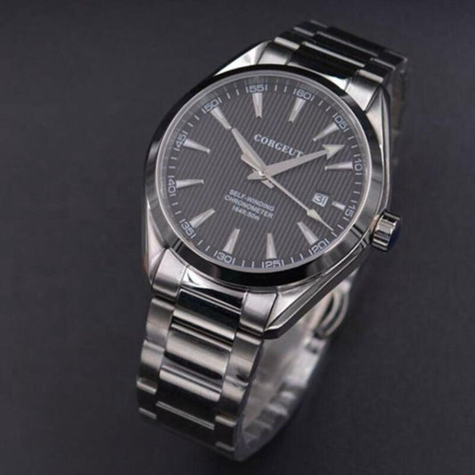 Fashion 41mm corgeut black dial sapphire glass sea-gull Automatic mens Watch