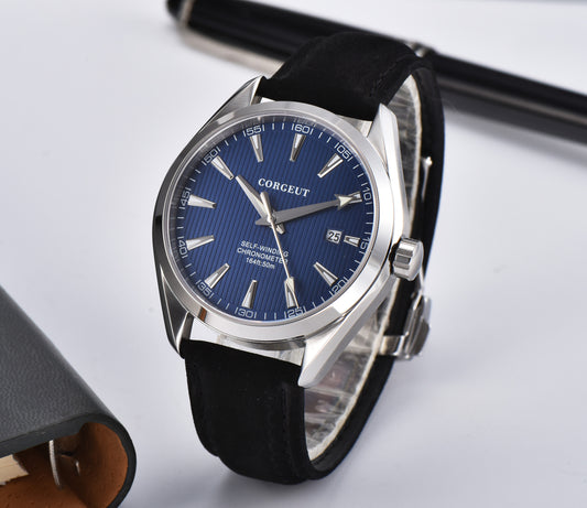 Fashion 41mm corgeut blue  dial sapphire glass sea-gull Automatic mens Watch