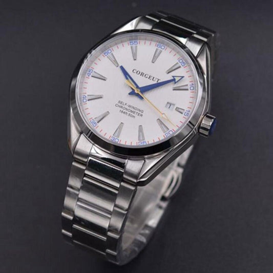 Fashion 41mm corgeut white dial sapphire glass sea-gull Automatic mens Watch