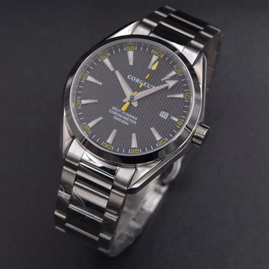 Fashion 41mm corgeut black dial sapphire glass sea-gull Automatic mens Watch
