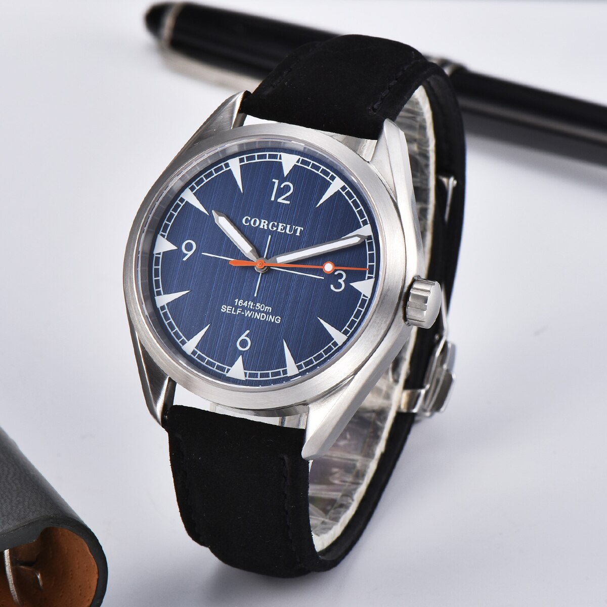 Watch men41mm Cogeut Blue Watch Seagull / Miyota 82 Automatic Sapphire Glass 316L SS Waterproof Luminous mechanical wristwatches