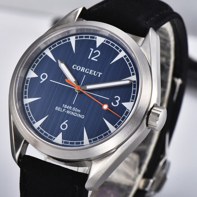 Watch men41mm Cogeut Blue Watch Seagull / Miyota 82 Automatic Sapphire Glass 316L SS Waterproof Luminous mechanical wristwatches