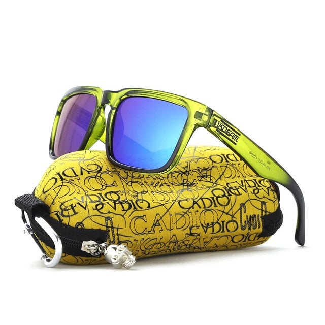 KDEAM Polarized Sunglasses Men Reflective Coating Square Sun Glasses Women Brand Designer UV400 With Original Case KD901P-C8