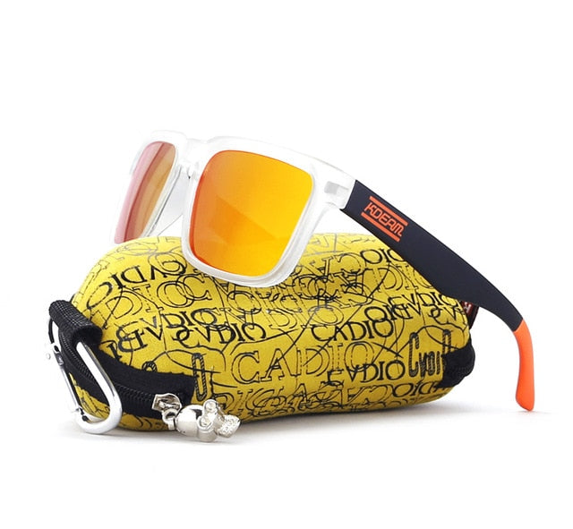 KDEAM Polarized Sunglasses Men Reflective Coating Square Sun Glasses Women Brand Designer UV400 With Original Case KD901P-C8
