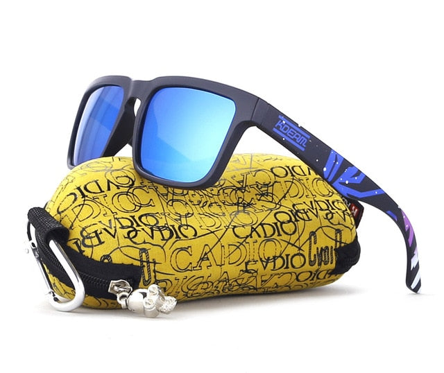KDEAM Polarized Sunglasses Men Reflective Coating Square Sun Glasses Women Brand Designer UV400 With Original Case KD901P-C8