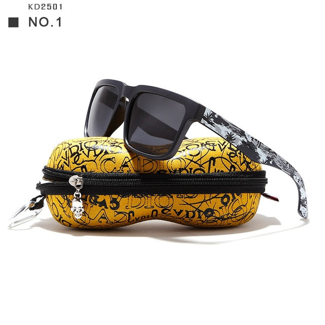KDEAM Polarized Sunglasses Men Reflective Coating Square Sun Glasses Women Brand Designer UV400 With Original Case KD901P-C8