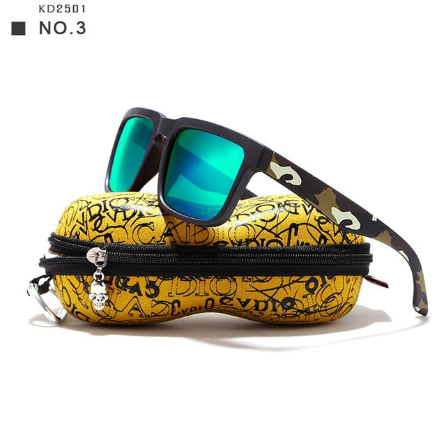 KDEAM Polarized Sunglasses Men Reflective Coating Square Sun Glasses Women Brand Designer UV400 With Original Case KD901P-C8