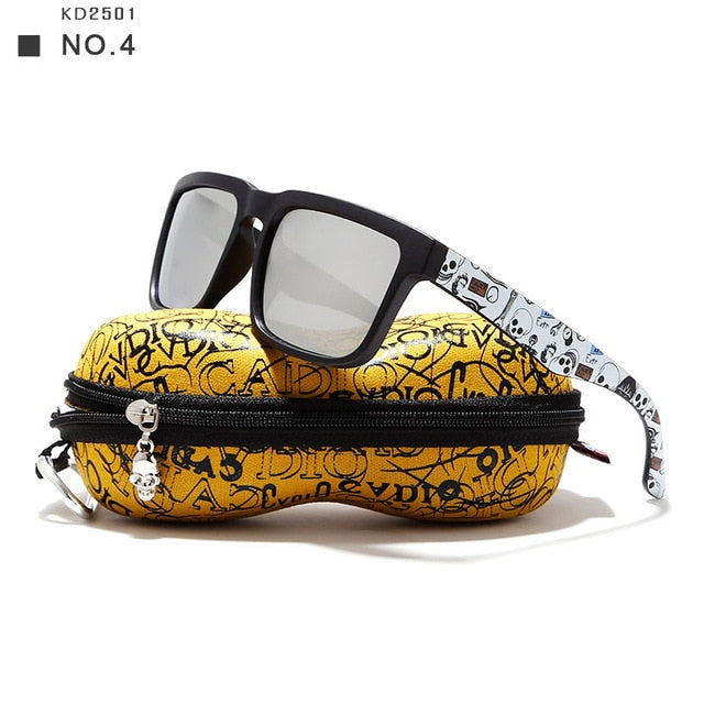 KDEAM Polarized Sunglasses Men Reflective Coating Square Sun Glasses Women Brand Designer UV400 With Original Case KD901P-C8