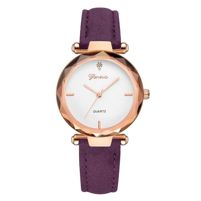 Fashion Golden Exquisite Ladies Watch Women Leather Ladies Wrist Watches Clock Saat Relogio Feminino bayan kol saati Gift #C