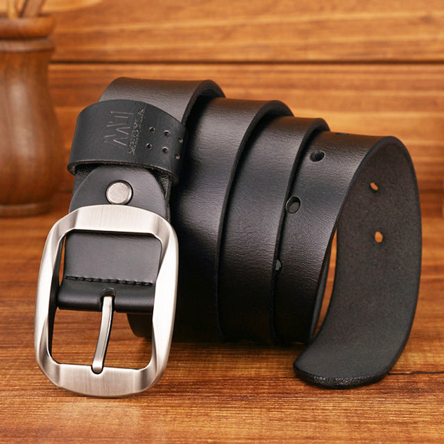 MEDYLA Dropship High Quality Genuine Leather Luxury Strap Male Belts For Men Jeans Casual Belt Pin Buckle Masculine Cummerbund
