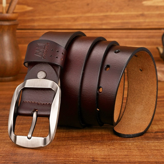 MEDYLA Dropship High Quality Genuine Leather Luxury Strap Male Belts For Men Jeans Casual Belt Pin Buckle Masculine Cummerbund