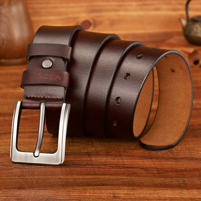 MEDYLA Dropship High Quality Genuine Leather Luxury Strap Male Belts For Men Jeans Casual Belt Pin Buckle Masculine Cummerbund
