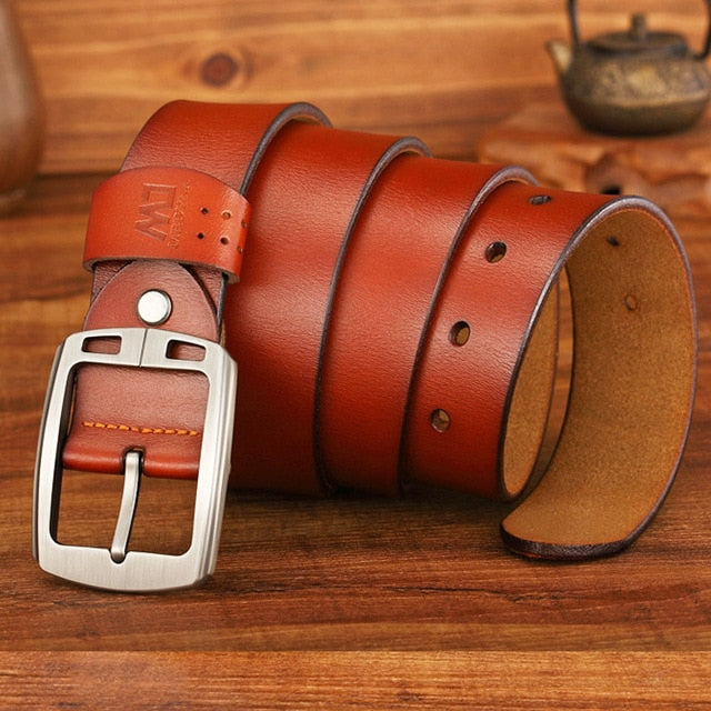 MEDYLA Dropship High Quality Genuine Leather Luxury Strap Male Belts For Men Jeans Casual Belt Pin Buckle Masculine Cummerbund