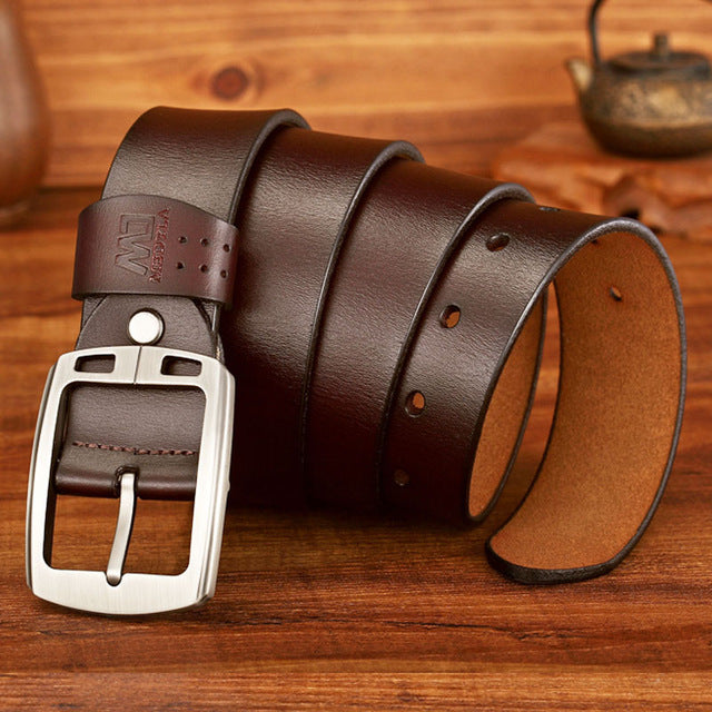 MEDYLA Dropship High Quality Genuine Leather Luxury Strap Male Belts For Men Jeans Casual Belt Pin Buckle Masculine Cummerbund