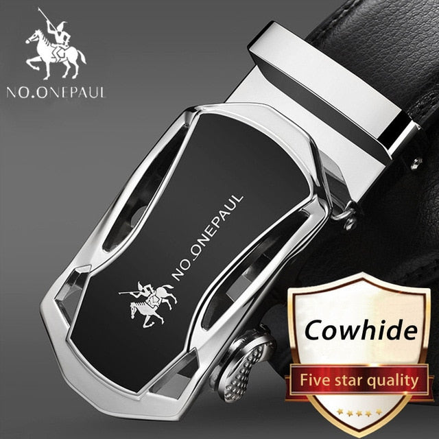 NO.ONEPAUL Luxury brand Male Genuine Leather Strap Belts For Men Top Quality Belt Automatic Buckle black Belts Cummerbunds