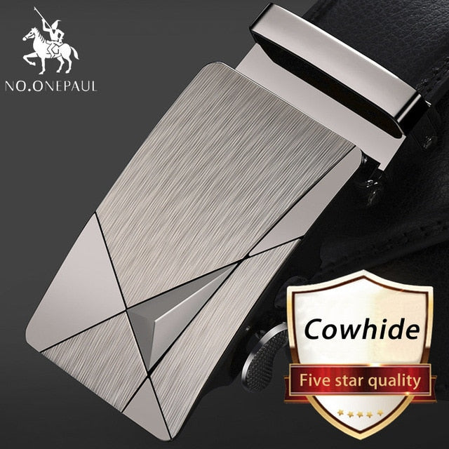 NO.ONEPAUL Luxury brand Male Genuine Leather Strap Belts For Men Top Quality Belt Automatic Buckle black Belts Cummerbunds