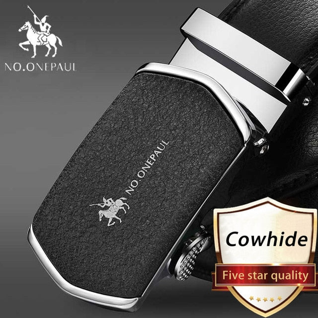NO.ONEPAUL Luxury brand Male Genuine Leather Strap Belts For Men Top Quality Belt Automatic Buckle black Belts Cummerbunds