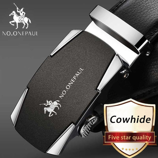 NO.ONEPAUL Luxury brand Male Genuine Leather Strap Belts For Men Top Quality Belt Automatic Buckle black Belts Cummerbunds