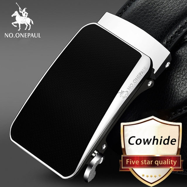 NO.ONEPAUL Luxury brand Male Genuine Leather Strap Belts For Men Top Quality Belt Automatic Buckle black Belts Cummerbunds