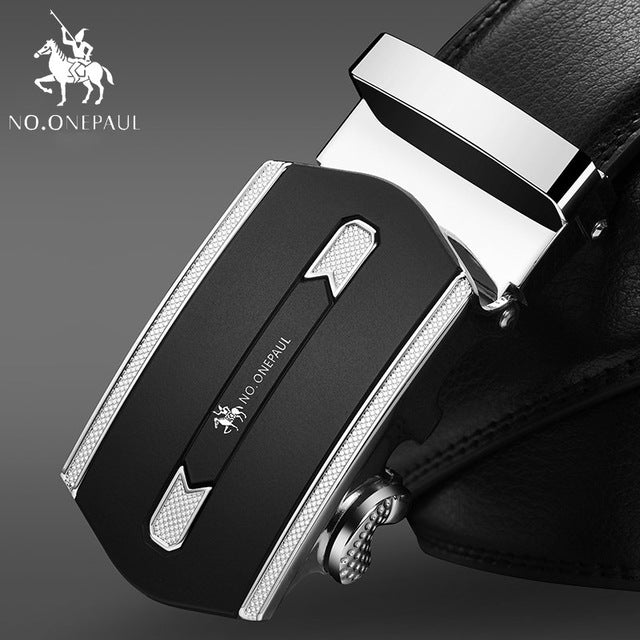 NO.ONEPAUL Luxury brand Male Genuine Leather Strap Belts For Men Top Quality Belt Automatic Buckle black Belts Cummerbunds
