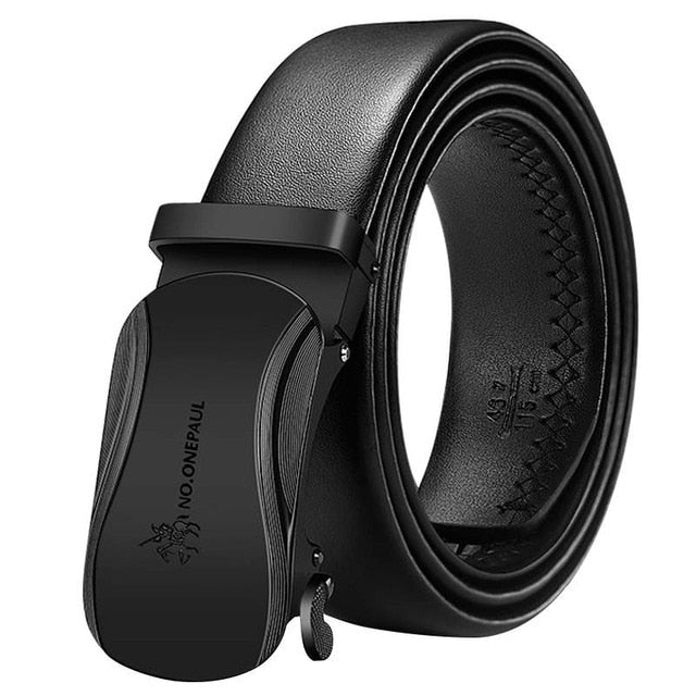 NO.ONEPAUL Luxury brand Male Genuine Leather Strap Belts For Men Top Quality Belt Automatic Buckle black Belts Cummerbunds