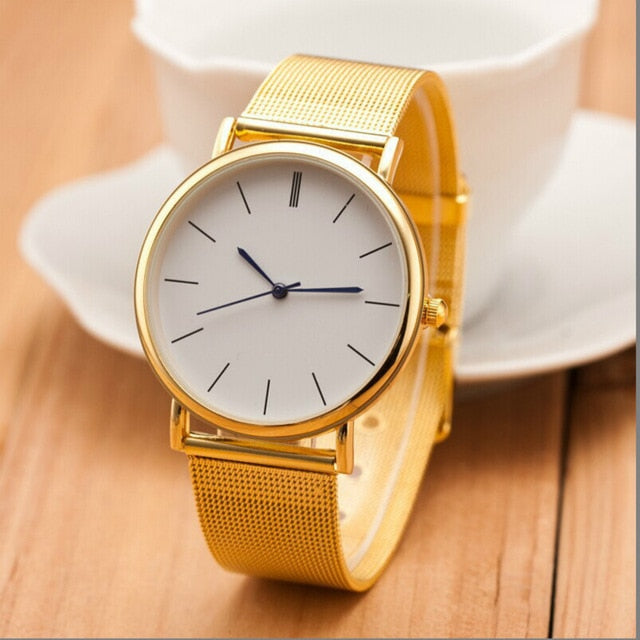 Dropship 2019 Famous Brand Gold Silver Casual Quartz Watch Women Mesh Stainless Steel Dress Women Watches Relogio Feminino Clock