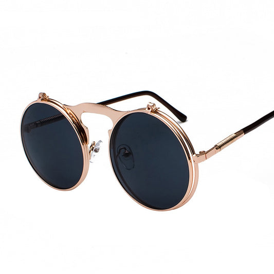 VINTAGE STEAMPUNK Sunglasses round Designer steam punk Metal OCULOS de sol women COATING SUNGLASSES Men Retro CIRCLE SUN GLASSES