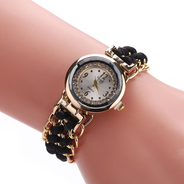 New Arrival  Women Watch Special Design Knitting Rope Chain Winding Analog Quartz Movement Wrist Watch Senhoras assistir