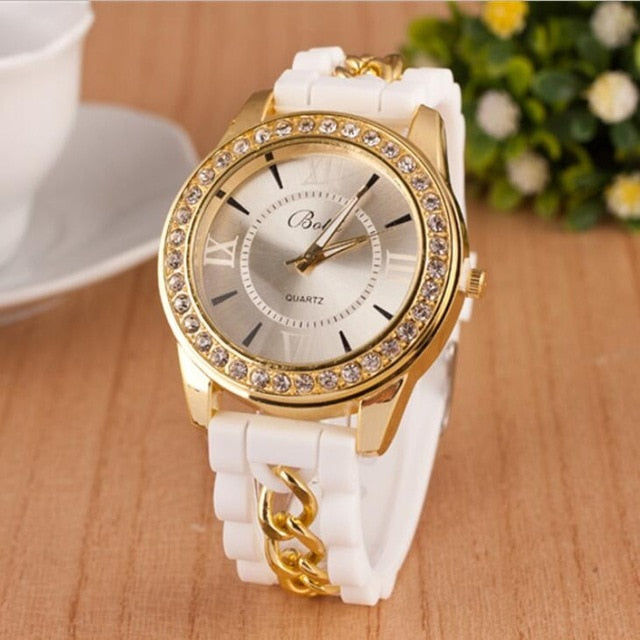MINHIN Women Watch Brand Fashion Casual Quartz Watches Ladies Dress Sport Rhinestone Dial Relojes Mujer Chain Wristwatches