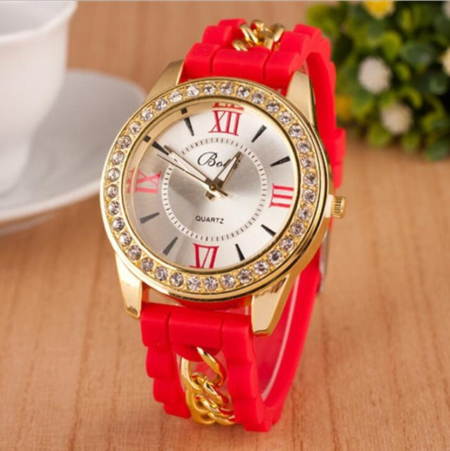 MINHIN Women Watch Brand Fashion Casual Quartz Watches Ladies Dress Sport Rhinestone Dial Relojes Mujer Chain Wristwatches