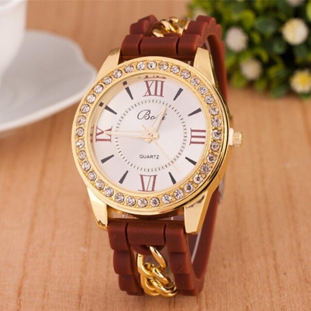 MINHIN Women Watch Brand Fashion Casual Quartz Watches Ladies Dress Sport Rhinestone Dial Relojes Mujer Chain Wristwatches