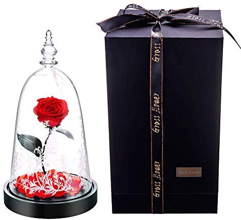 Preserved Fresh Rose Flower 100% Real Rose Enchanted Rose Gift Ideas for Valentine's Day, Anniversary, Birthday + box