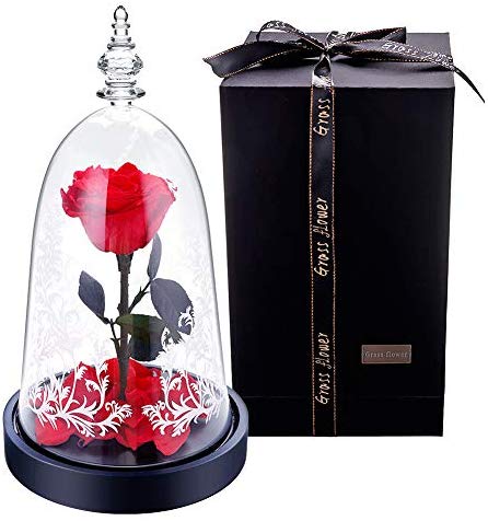 Preserved Fresh Rose Flower 100% Real Rose Enchanted Rose Gift Ideas for Valentine's Day, Anniversary, Birthday + box