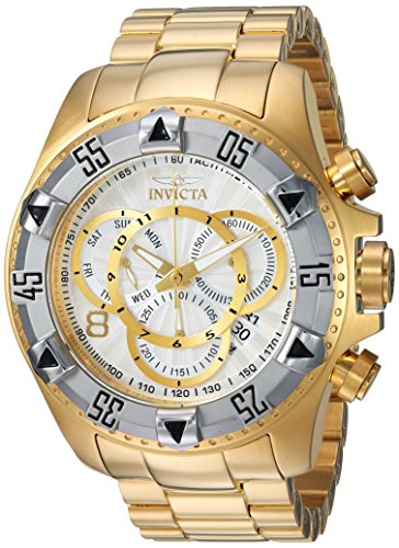 Invicta Men's Excursion Quartz Watch with Stainless-Steel Strap, Gold, 26 (Model: 24264)
