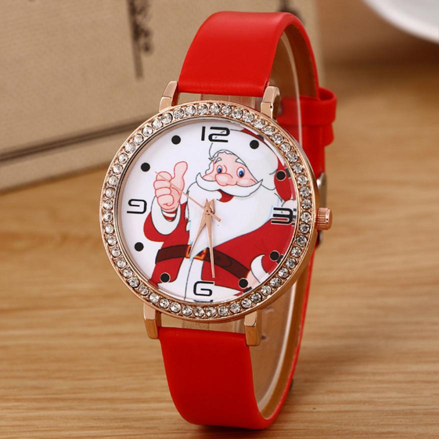 Luxury Brand Fashion Casual Ladies Watch Quartz Clock New Christmas Old man Pattern Leather Band Analog Quartz Vogue Watch B50