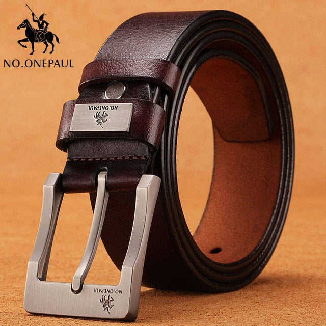 NO.ONEPAUL buckle men belt High Quality cow genuine leather luxury strap male belts for men new fashion classice vintage pin