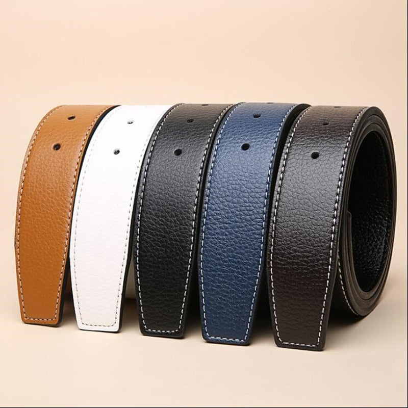 new Luxury Brand Belts for Men High Quality Pin Buckle Male Strap Genuine Leather Waistband Ceinture men's No Buckle 3.8cm belt