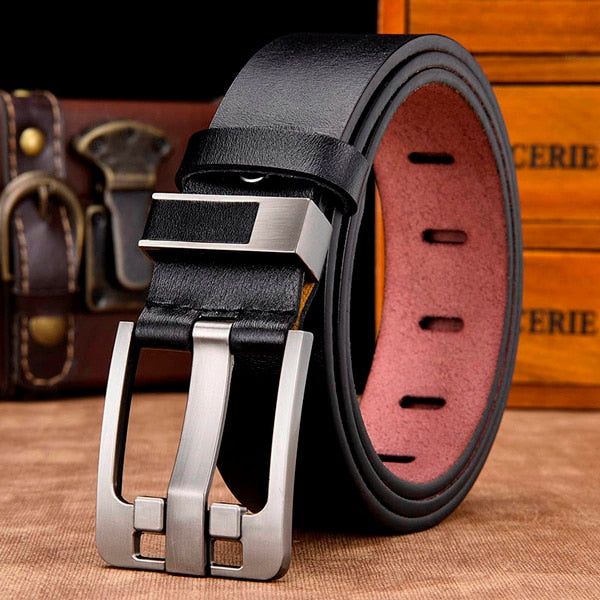 [DWTS]men's belt high quality leather belt men male genuine leather strap luxury pin buckle fancy vintage jeans free shipping