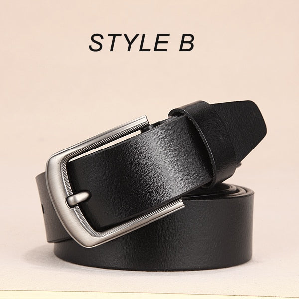 [DWTS]men's belt high quality leather belt men male genuine leather strap luxury pin buckle fancy vintage jeans free shipping